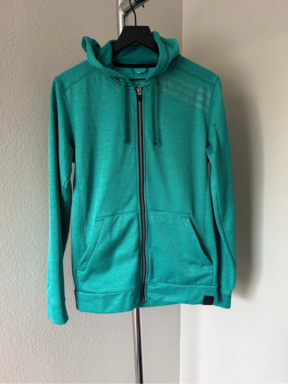adidas Teal Zip-Up Hooded Bomber Jacket